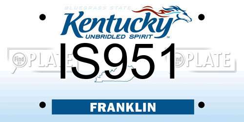 IS951 Kentucky License Plate