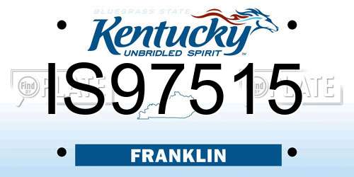 IS97515 Kentucky License Plate