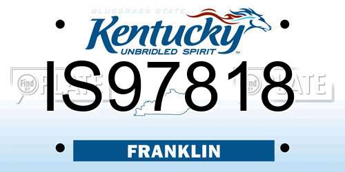 IS97818 Kentucky License Plate