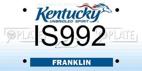 IS992 Kentucky License Plate