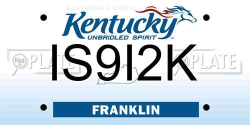 IS9I2K Kentucky License Plate