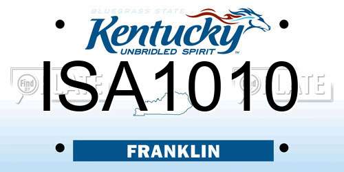 ISA1010 Kentucky License Plate