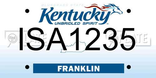 ISA1235 Kentucky License Plate