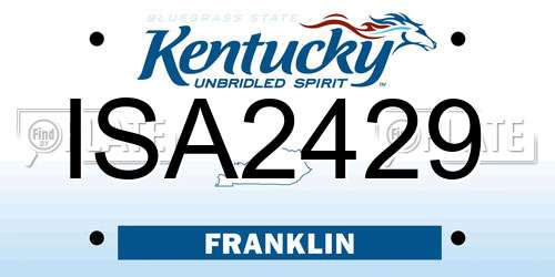 ISA2429 Kentucky License Plate