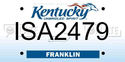 ISA2479 Kentucky License Plate