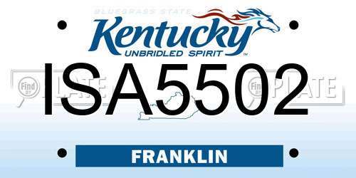 ISA5502 Kentucky License Plate