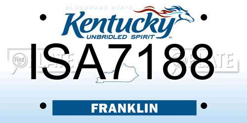 ISA7188 Kentucky License Plate