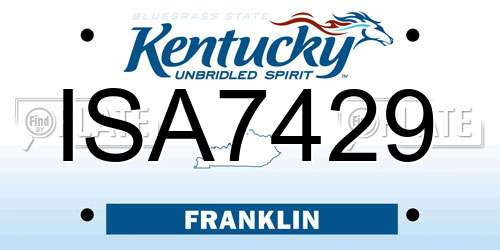 ISA7429 Kentucky License Plate