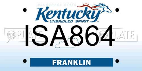 ISA864 Kentucky License Plate