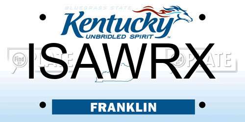 ISAWRX Kentucky License Plate