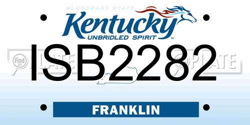 ISB2282 Kentucky License Plate