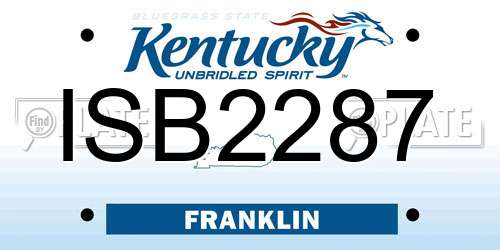 ISB2287 Kentucky License Plate