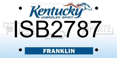 ISB2787 Kentucky License Plate