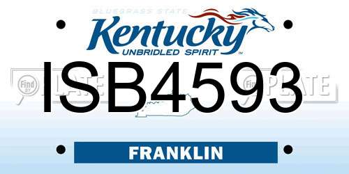 ISB4593 Kentucky License Plate