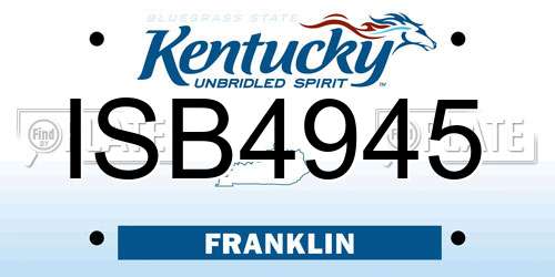 ISB4945 Kentucky License Plate