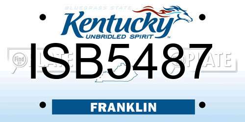 ISB5487 Kentucky License Plate