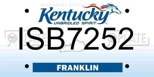 ISB7252 Kentucky License Plate