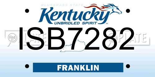 ISB7282 Kentucky License Plate