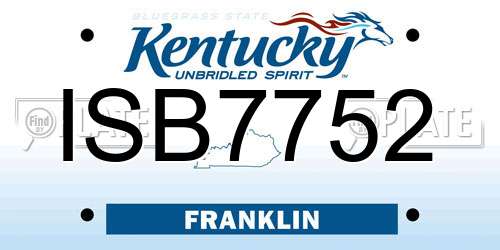 ISB7752 Kentucky License Plate