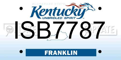 ISB7787 Kentucky License Plate