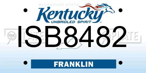ISB8482 Kentucky License Plate