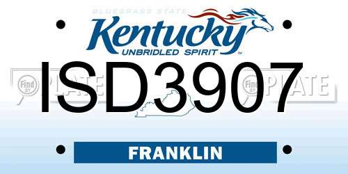 ISD3907 Kentucky License Plate