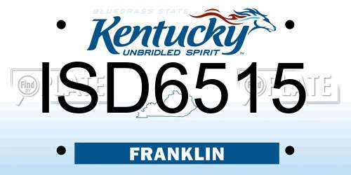 ISD6515 Kentucky License Plate