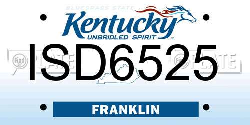 ISD6525 Kentucky License Plate