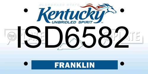 ISD6582 Kentucky License Plate
