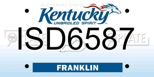 ISD6587 Kentucky License Plate