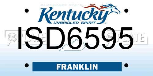 ISD6595 Kentucky License Plate