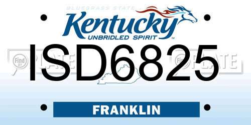 ISD6825 Kentucky License Plate