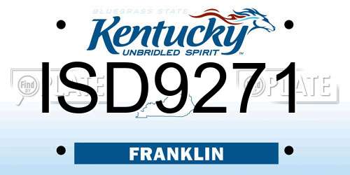 ISD9271 Kentucky License Plate