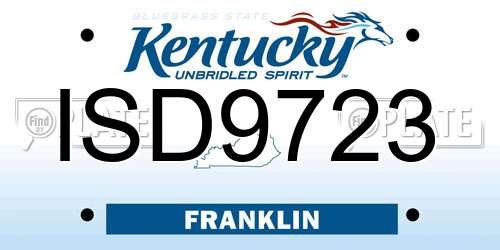 ISD9723 Kentucky License Plate