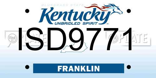 ISD9771 Kentucky License Plate