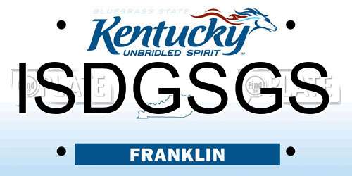 ISDGSGS Kentucky License Plate