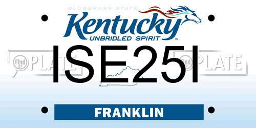 ISE25I Kentucky License Plate