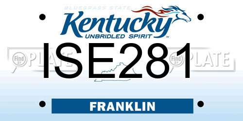 ISE281 Kentucky License Plate
