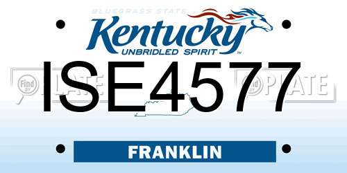 ISE4577 Kentucky License Plate