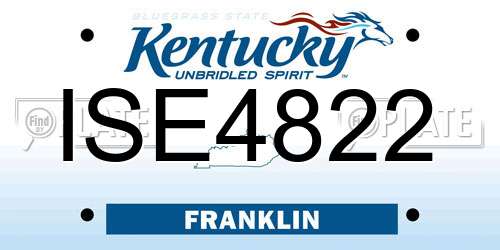 ISE4822 Kentucky License Plate