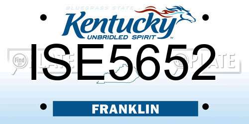 ISE5652 Kentucky License Plate