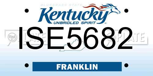 ISE5682 Kentucky License Plate