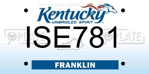ISE781 Kentucky License Plate