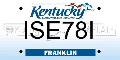 ISE78I Kentucky License Plate