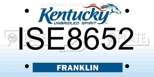 ISE8652 Kentucky License Plate