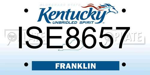 ISE8657 Kentucky License Plate