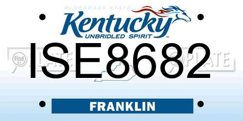 ISE8682 Kentucky License Plate