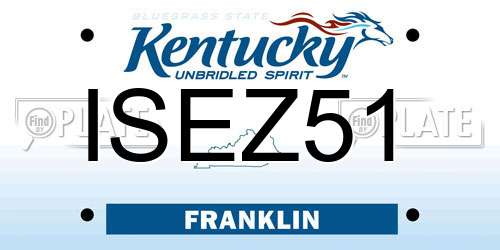 ISEZ51 Kentucky License Plate