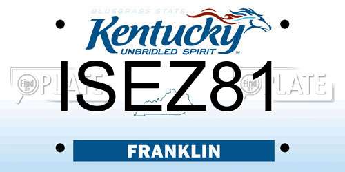 ISEZ81 Kentucky License Plate