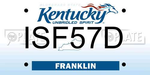 ISF57D Kentucky License Plate